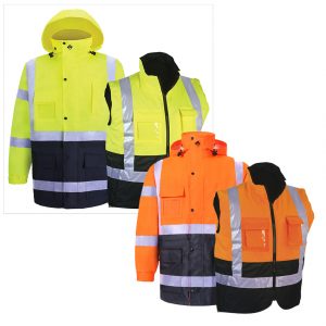 High Viz Class 3 Rain Parka And Body Warmer