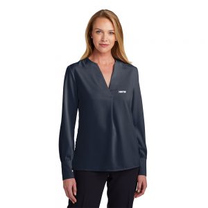 Brooks Brothers Women’s Open-Neck Satin Blouse