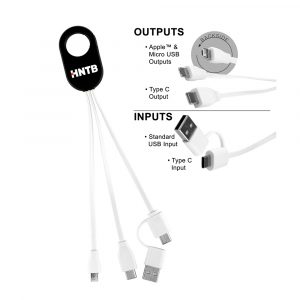 5-in-1 Cell Phone Charging Cable with Carabiner Clip